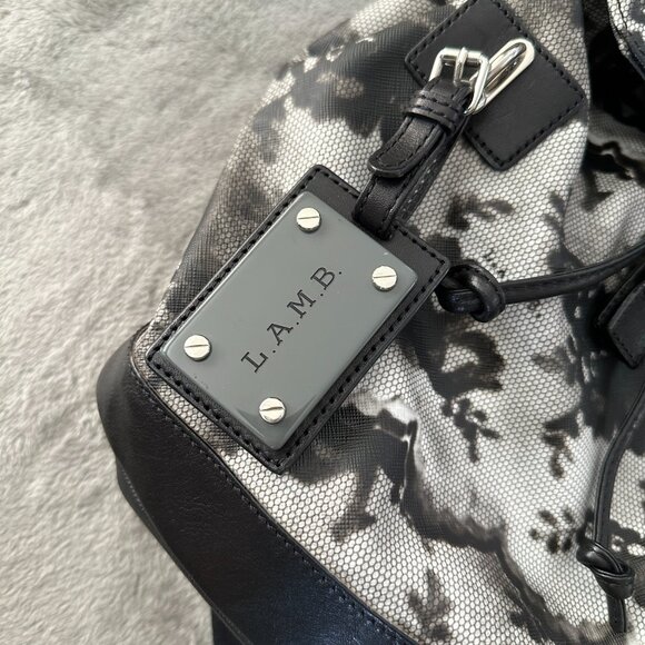 L.A.M.B. Gwen Stefani Clandon Backpack Rare Lace Print Bag Handbag Purse - Picture 2 of 8